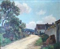 Frederic Wenz rue de village huile sur toile 46x38cm.JPG